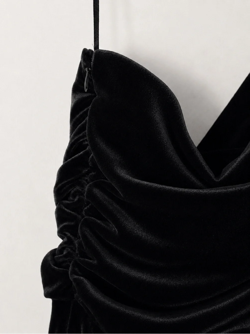 Express Black Velvet One Shoulder Wide Leg Jumpsuit XL NWT - Picture 4 of 6
